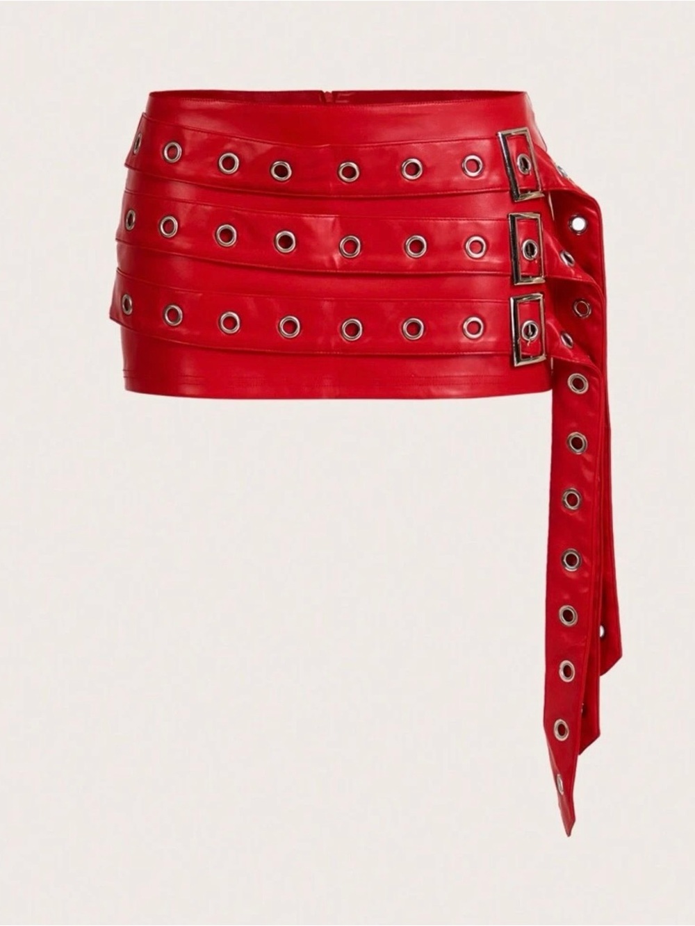Red Grommet Wrap Belt